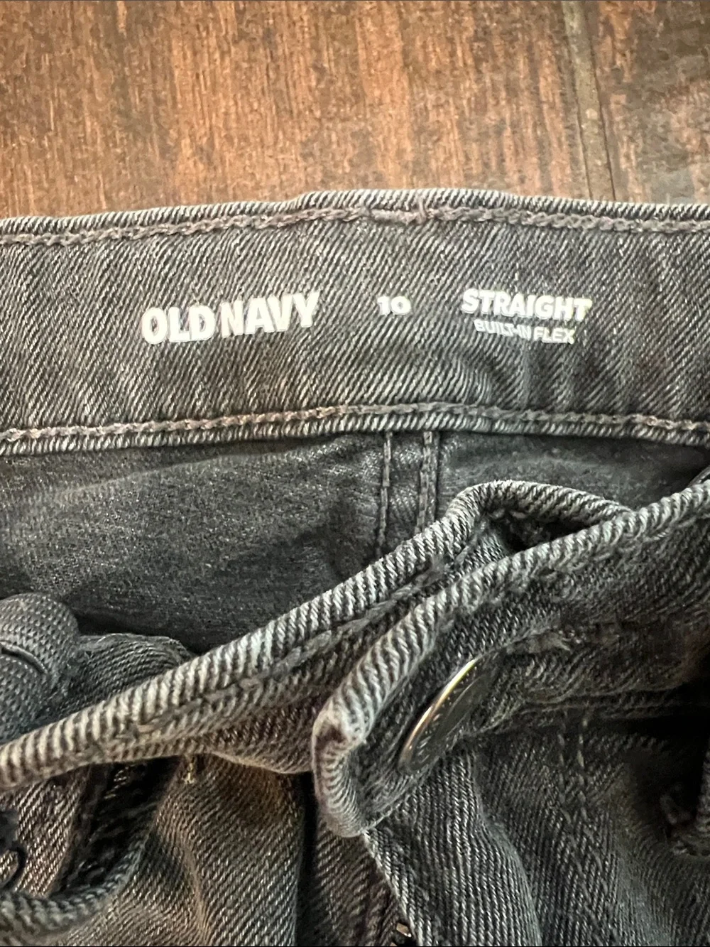 Old Navy Boys Straight Leg Denim Jeans - Dark Blue and Gray Jeans